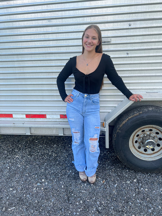 Ripped mama jeans