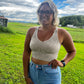 mocha v neck tank