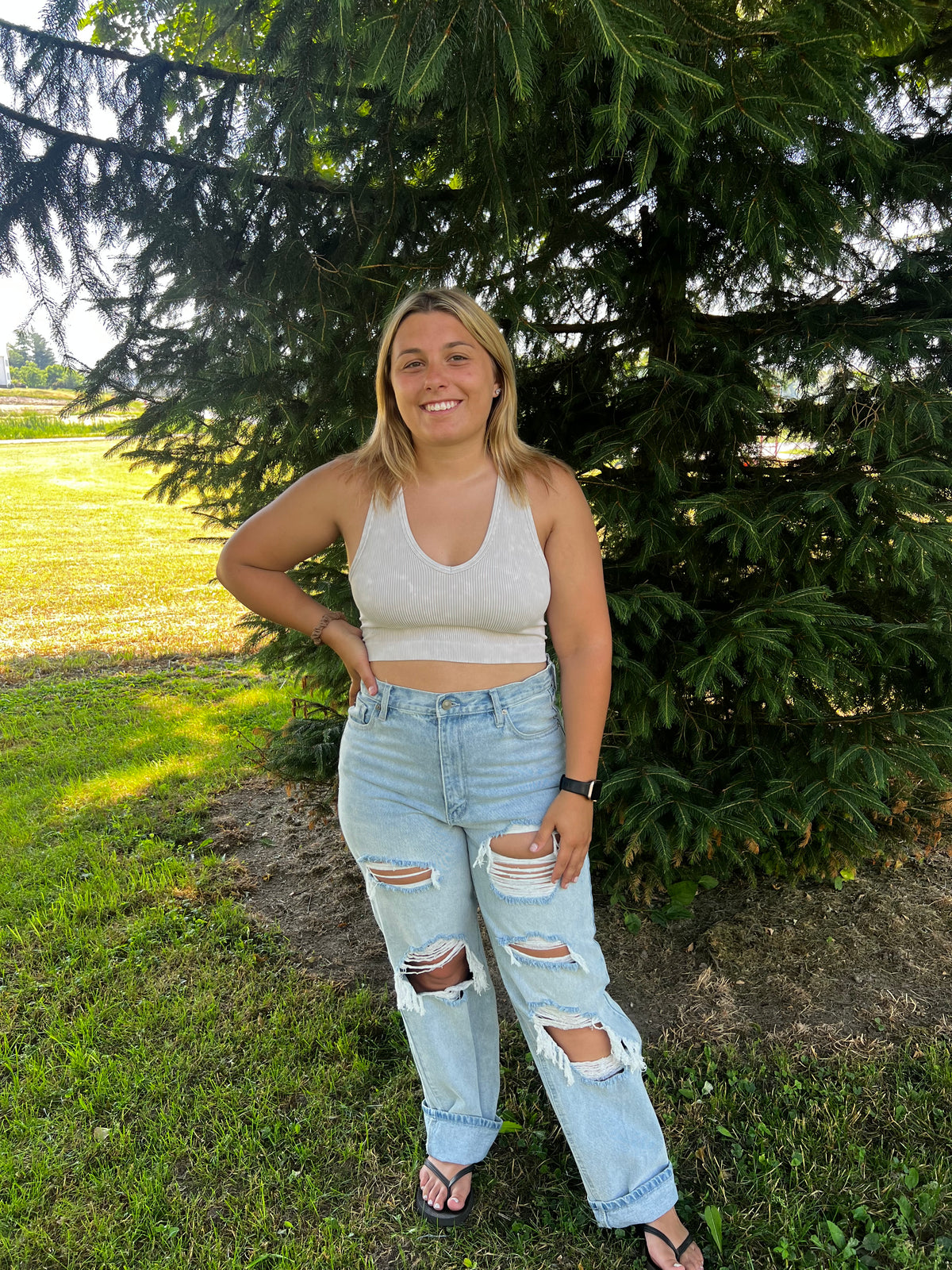 rachel ribbed tank