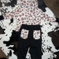 GIRLS cheetah jogger set