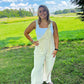 cream overalls