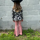 GIRLS fringe cow print w/ bell bottoms