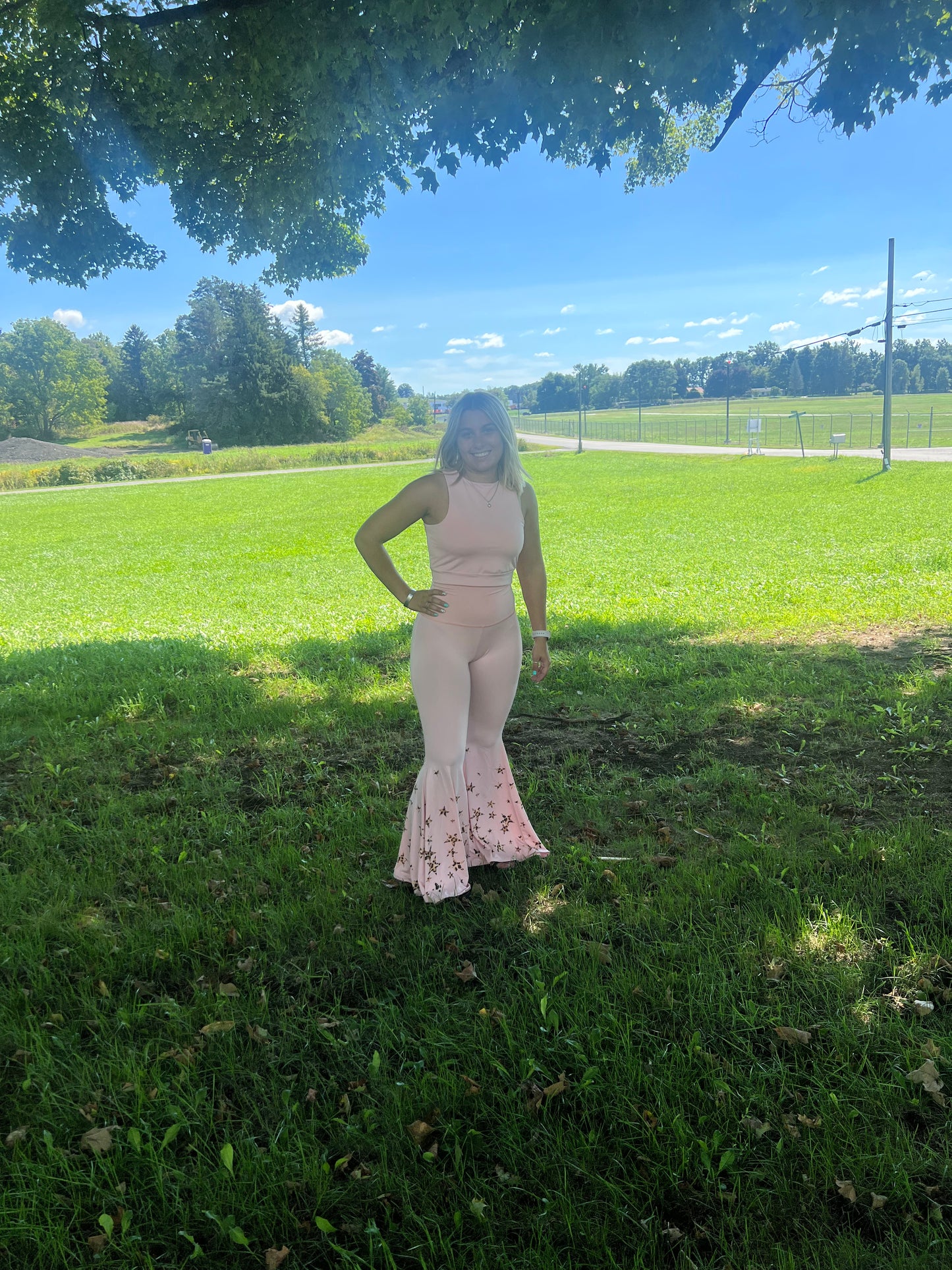 Pink leopard star yoga set