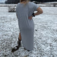 short sleeve maxi dress