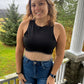 rhinestone fringe crop tank
