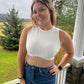 rhinestone fringe crop tank