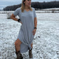 short sleeve maxi dress