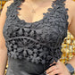 Black lace overlay tank