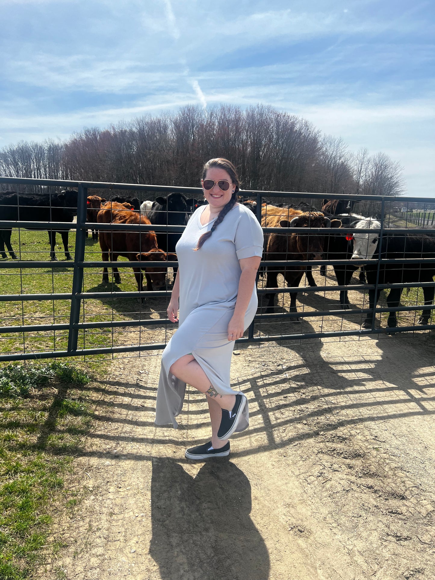 short sleeve maxi dress