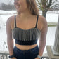diamond fringe crop top