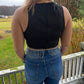 rhinestone fringe crop tank