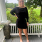 Black side ruched dress