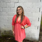 coral eyelet dress