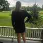 Black side ruched dress