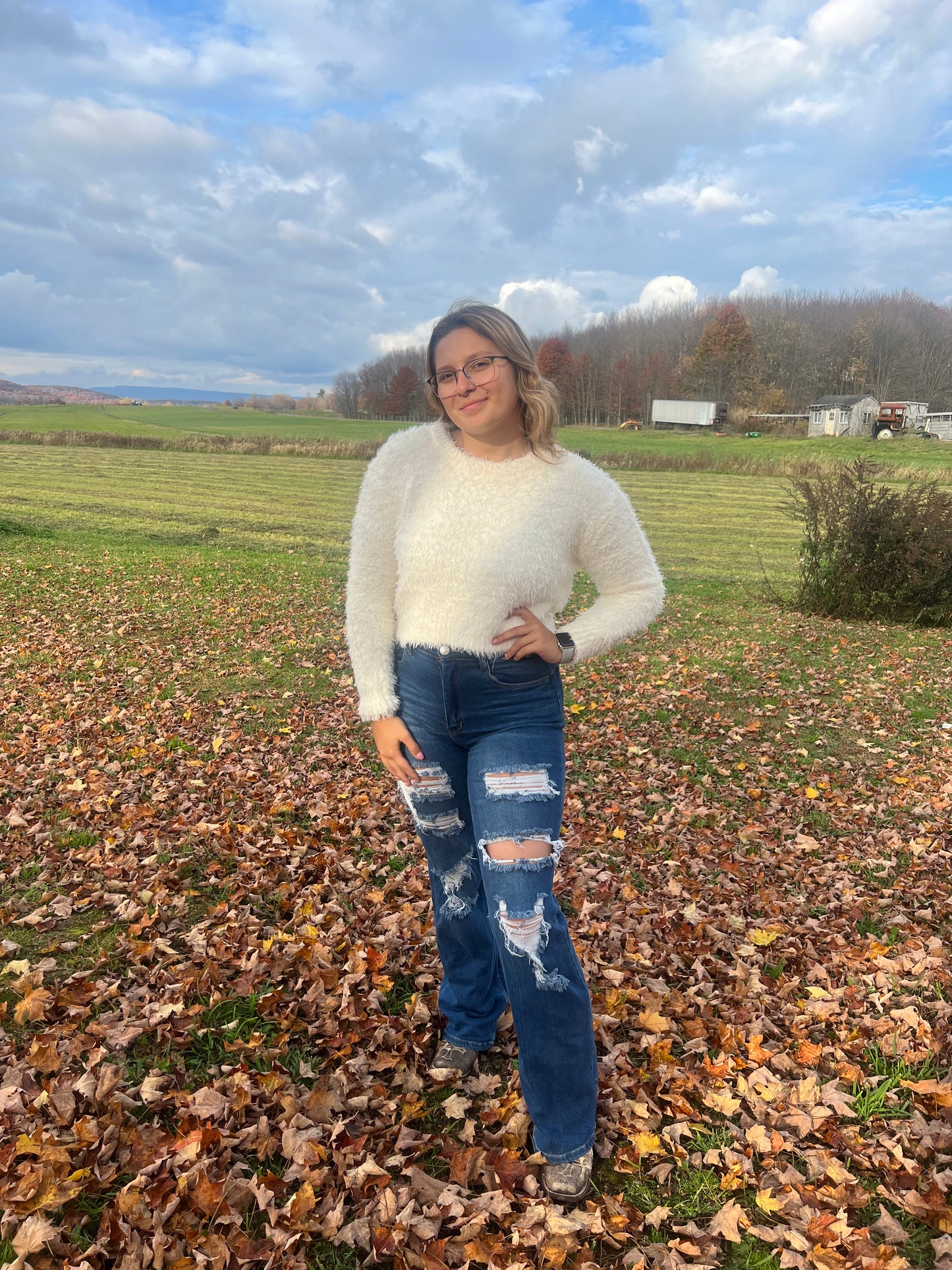 Ivory fur sweater