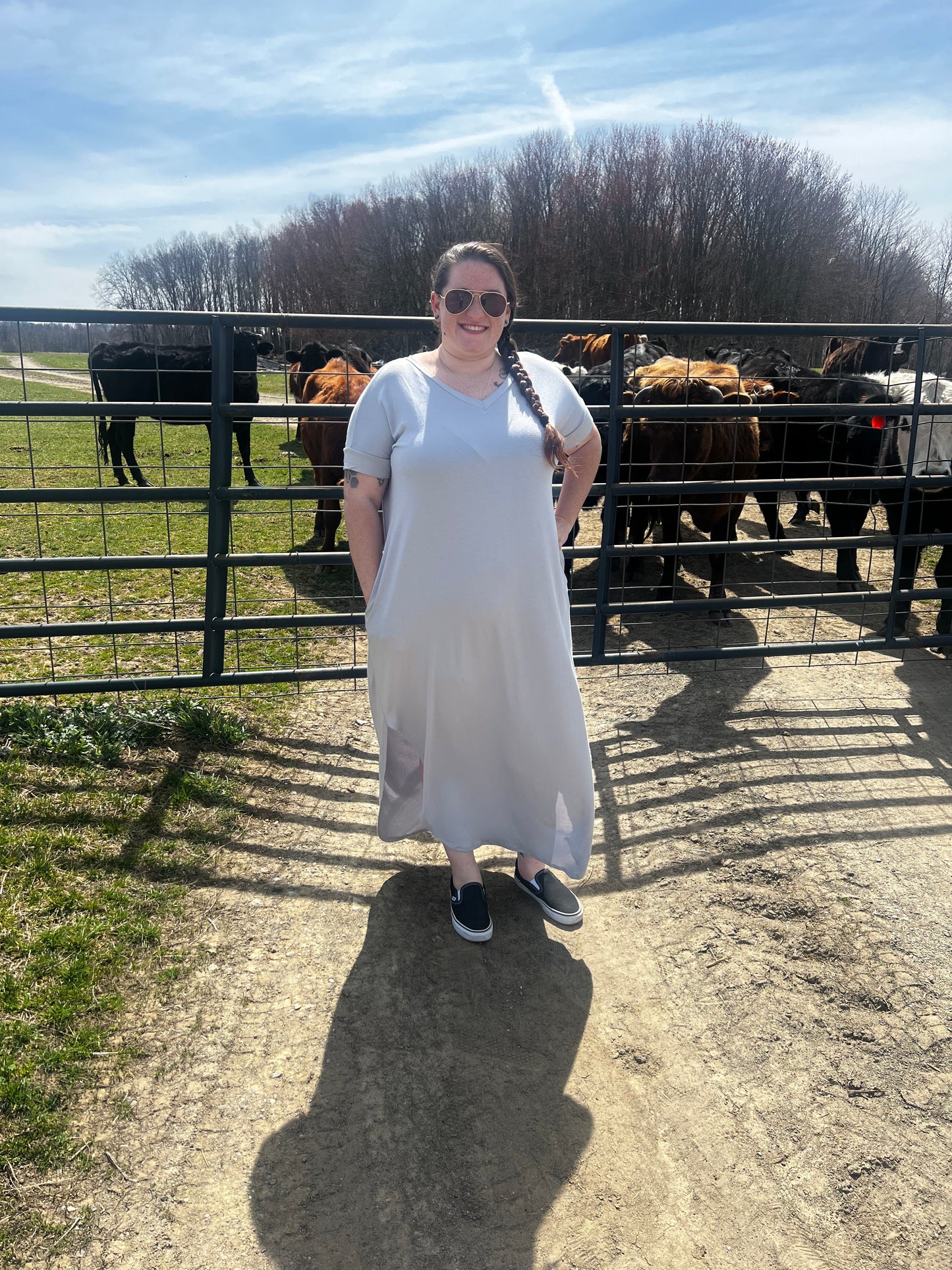 short sleeve maxi dress