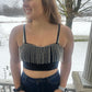 diamond fringe crop top